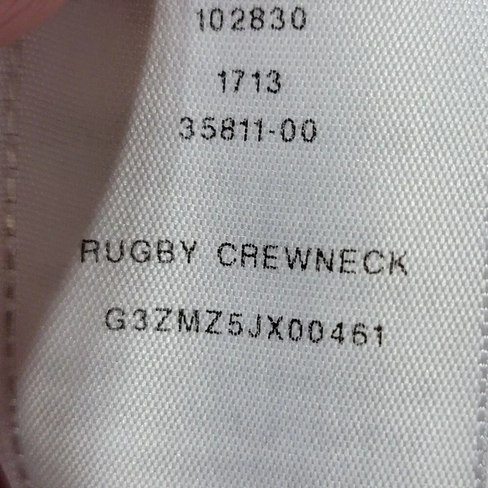 True Religion LS Red Black & White Unisex Rugby Crewneck - Size Large